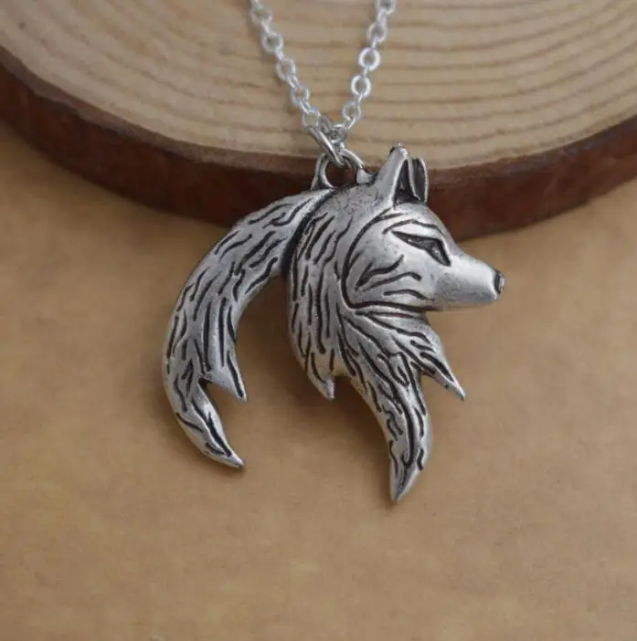 Санлан волк ожерелье Инь Янь его и ее переплетение пара волк ожерелье подарок - Окраска металла: 01