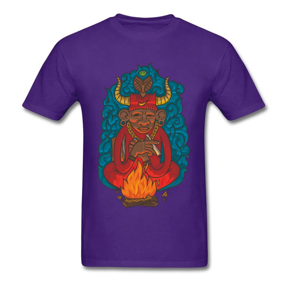 Hip hop Tshirts Funny O-Neck Fiery Shaman All Cotton Adult Tops Shirt Classic Short Sleeve T-Shirt Drop Shipping Fiery Shaman purple