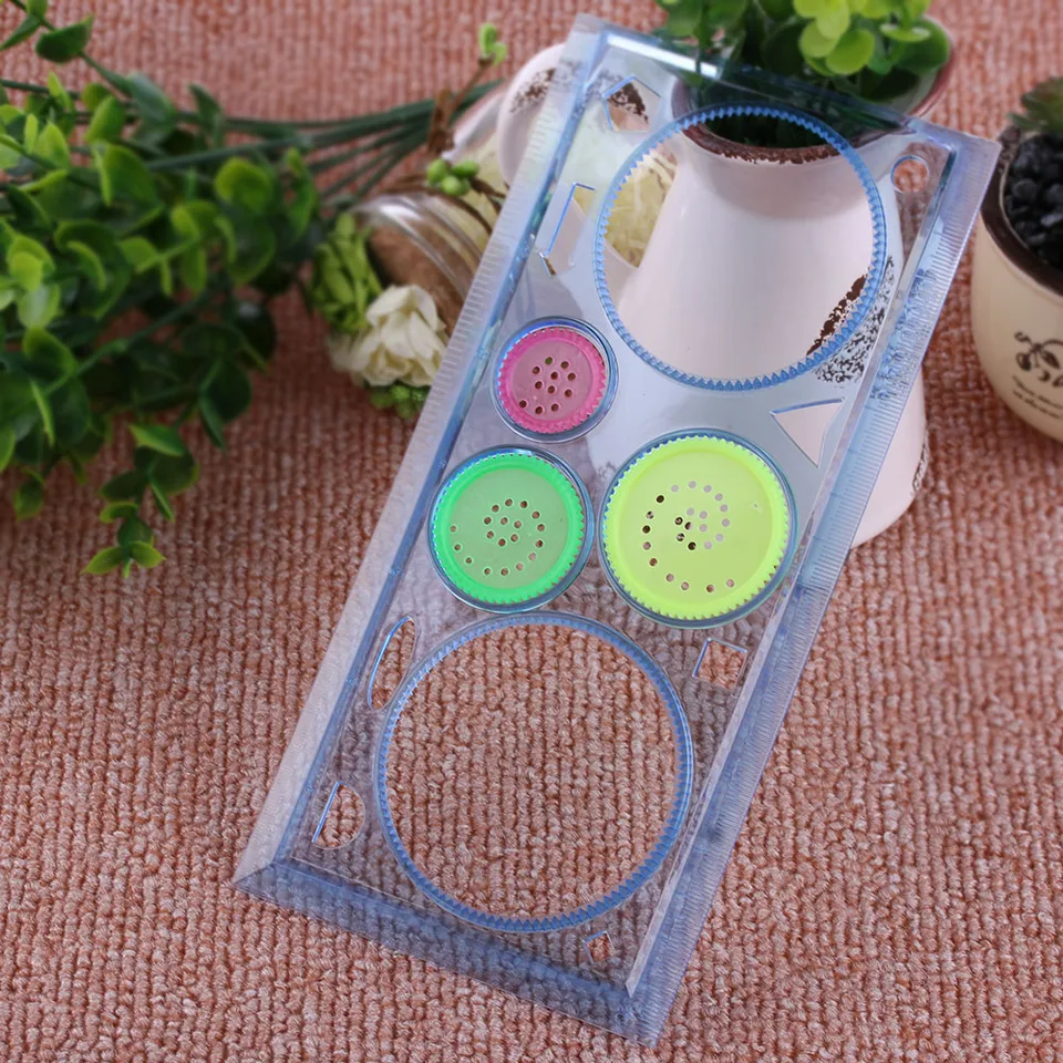 SPIRAL ART STENCIL Drawing Line Tool Ruler Geometric Stationery for Students