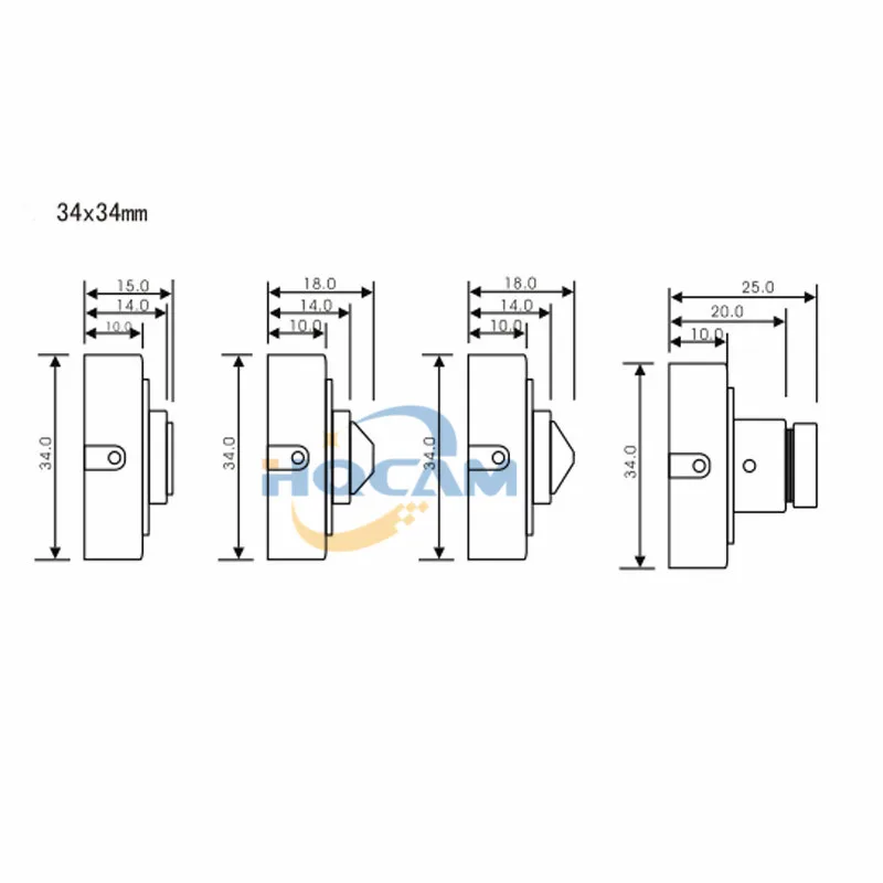 HQCAM мини AHD Камера 2MP 1080 P 4 в 1/AHD/CVI/TVI/CVBS Камера Крытый безопасности CCTV OSD DIP-переключатель Размер 34*34 мм 3,6 мм объектив