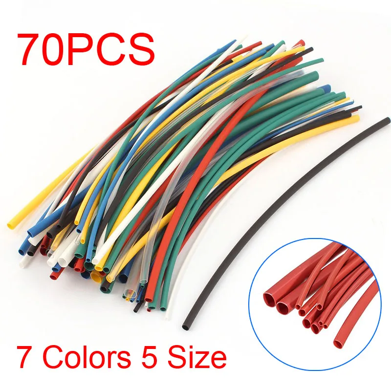 

70Pcs 2:1 Assortment Heat Shrink Tube Insulated Sleeving Wire Wrap Car Electrical Cable Tubing Kit --M25
