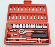 Free shipping stainless steel 46 combined 1 Torx screwdriver set ratchet wrench socket wrench universal head Automotive Tool Kit