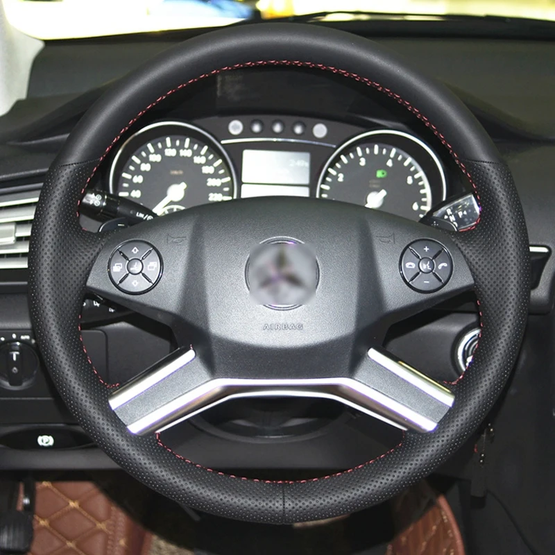 

Cowhide Top Layer Leather handmade Sewing Steering wheel covers protect For Mercedes-Benz R-Class R300 R320 R350 R400 R500