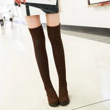 Fashion 2016 New Winter Russia Keep Warm Snow Boot Cotton Fabric Women Boots Over The Knee