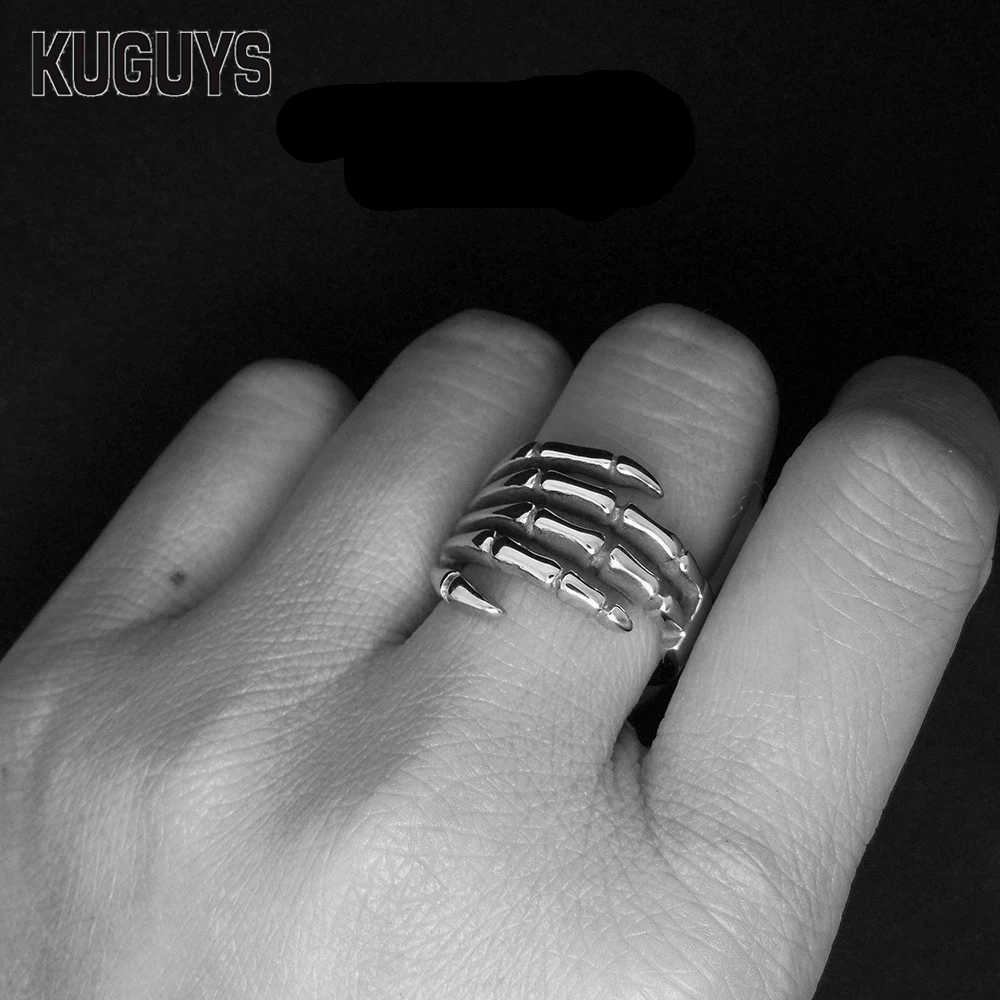 Kuguys Нержавеющая сталь коготь кольцо Для мужчин женщин ghostcrawler Рука Кости Скелет