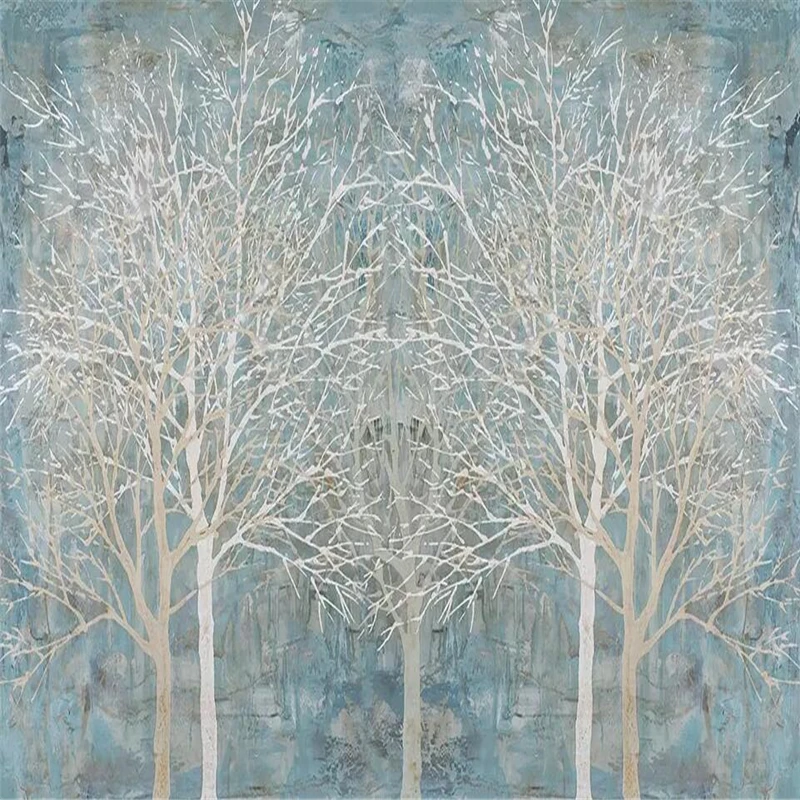 بسيطة وأنيقة الأزرق الغابات الشمال نمط حائط الخلفية