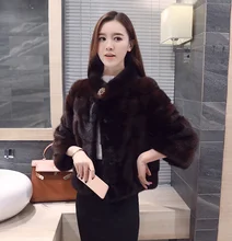 2017 factory new arrival Koren style women’s full pelt fashion short genuine mink fur coat ,100% real mink fur coat ZLF-4