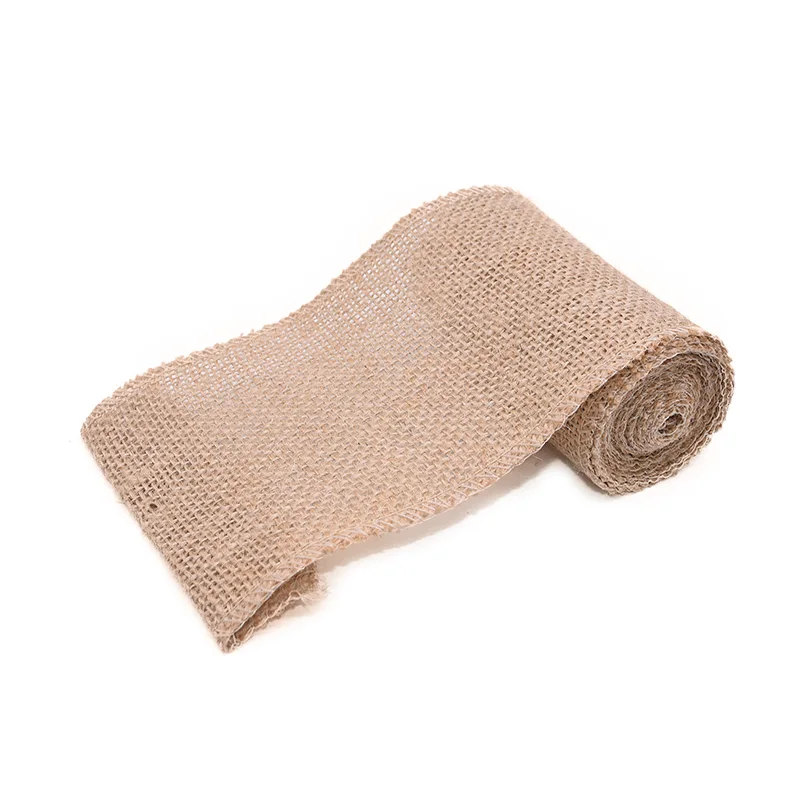 2 Meters Jute Burlap Hessian Rolls Rustic Vintage DIY Ornament Burlap Home Decor Birthday Wedding Party Christmas Decoration