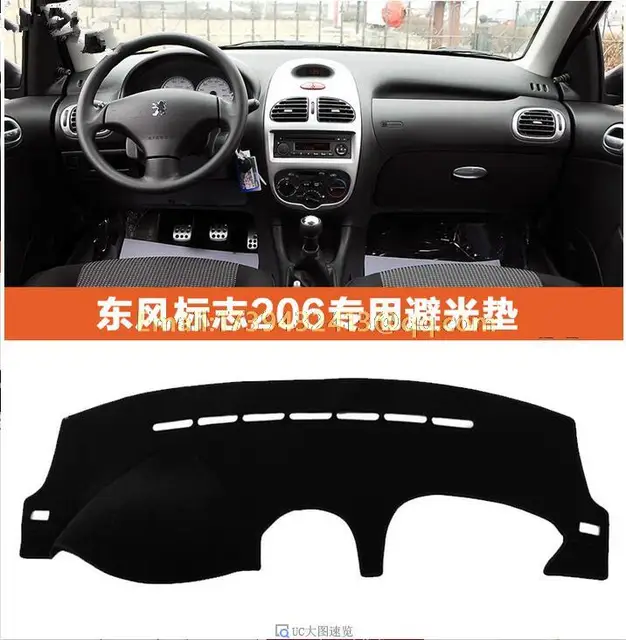 Dashmats de voiture accessoires de coiffure dashboard couverture pour peugeot 206 2001 2003 2005 2007 2008