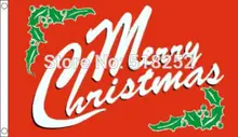RED MERRY CHRISTMAS Flag 3×5 FT 150X90CM Banner 100D Polyester flag brass grommets 031, free shipping