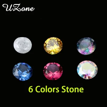 

Trendy Creative Birthday Stone 5A+ Grade 8MM Round 6 Colors Cubic Zirconia Stone For Jewelry Accessories
