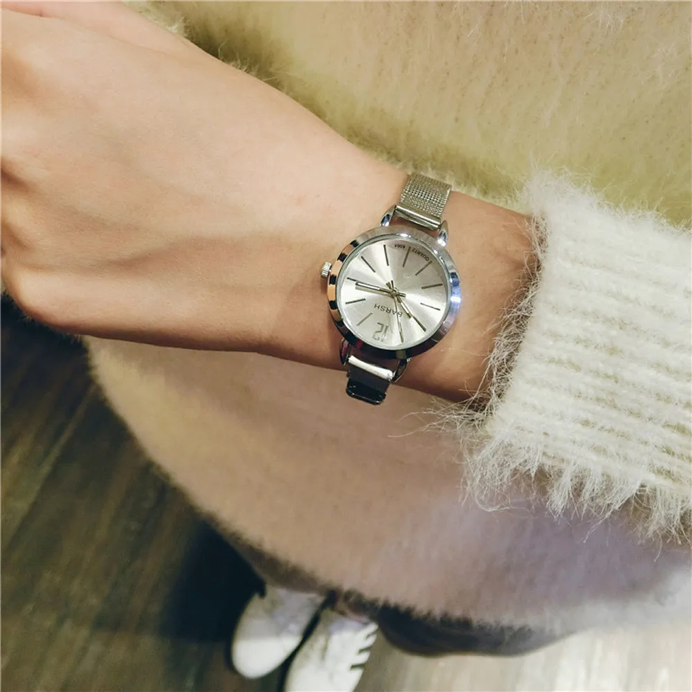 Горячая распродажа женский простой браслет стиль Леди Мода изысканные Изящные наручные часы с маленьким циферблатом Relogio Feminino женские подарки HK& 50 - Цвет: White