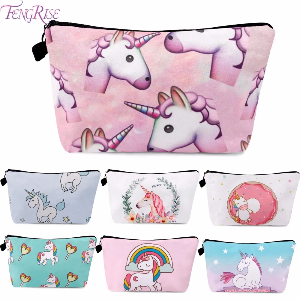 Aliexpress.com : Buy FENGRISE Unicorn Cosmetic Bags 3D Printing Girls ...