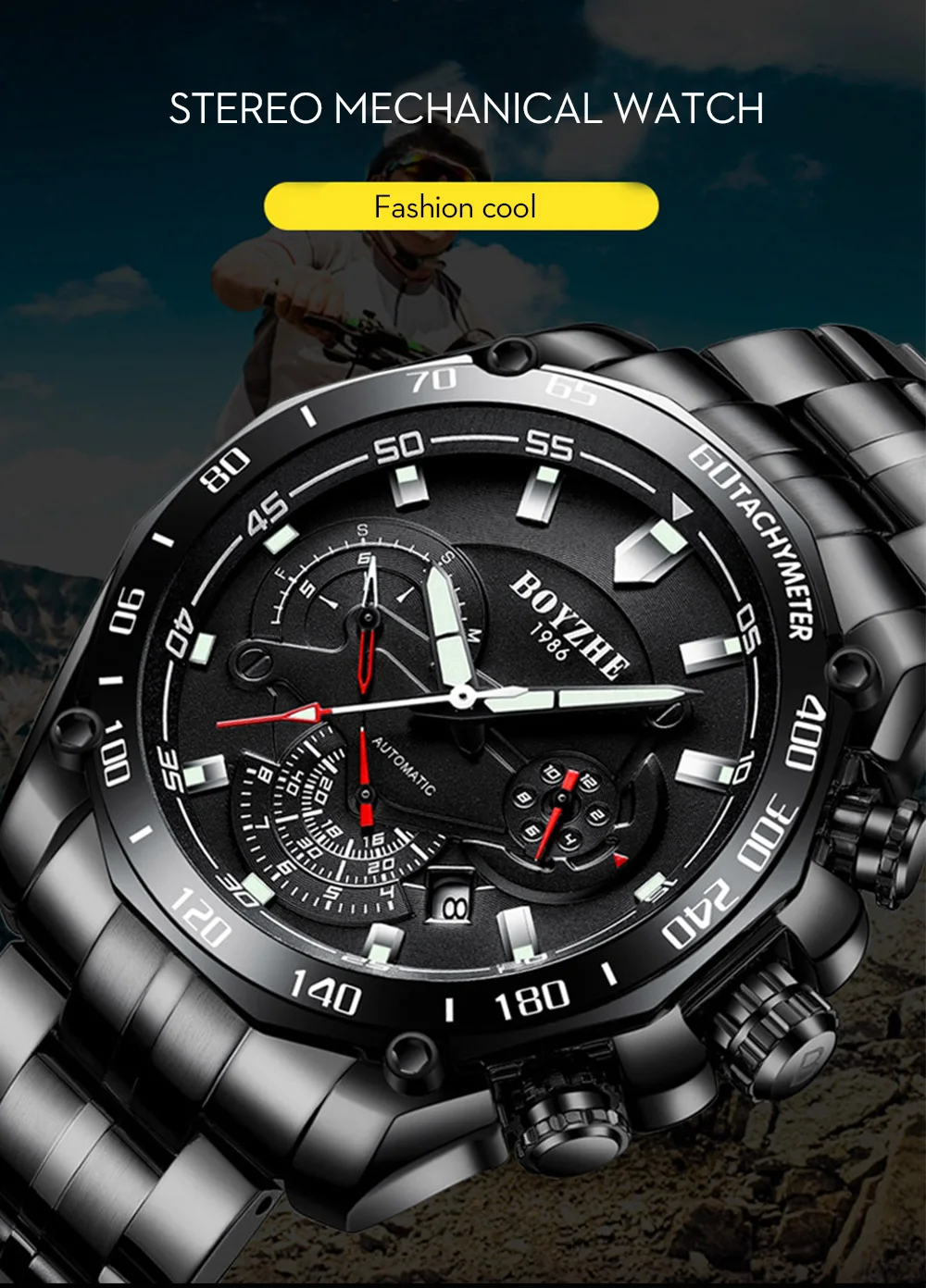 Роскошные брендовые автоматические часы мужские механические часы 44 мм военные спортивные часы дорогие водонепроницаемые светящиеся часы Relogio Masculino