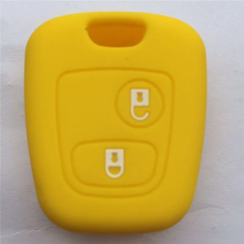 2 кнопки силиконовой резины ключи чехол для Citroen C1 C2 C3 Pluriel C4 C5 C8 Xsara Picasso ключи - Название цвета: Цвет: желтый