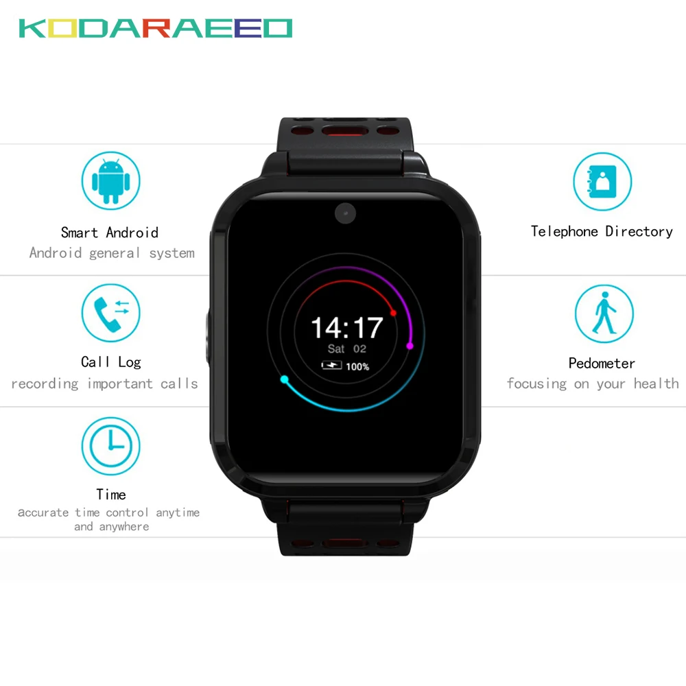 

M1 4G smart watch Android MTK6737 1GB/8GB Bluetooth watch phone waterproof Heart Rate tracker GPS WiFi smartwatch pk Z28 Q1 pro