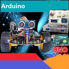 Arduino smart car tracking intelligent vehicle obstacle avoidance UNO R3 entry learning robot kit