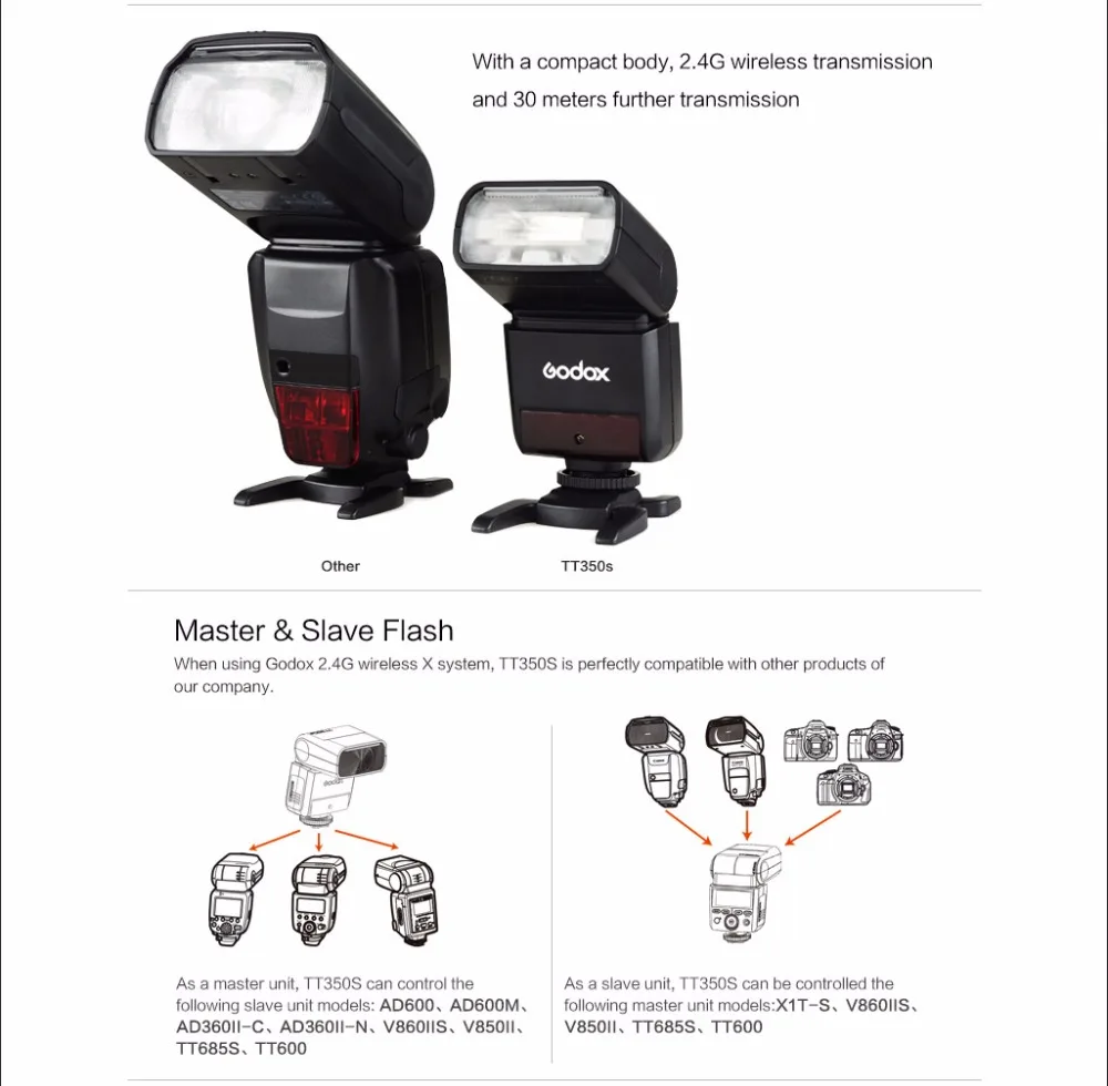 2X Godox TT350S Миниатюрная лампа-вспышка вспышки ttl HSS+ X1T-S триггер+ 6x2500 мА/ч, Батарея для sony A77II A7RII A7R A7000 A6500 A6300 A99
