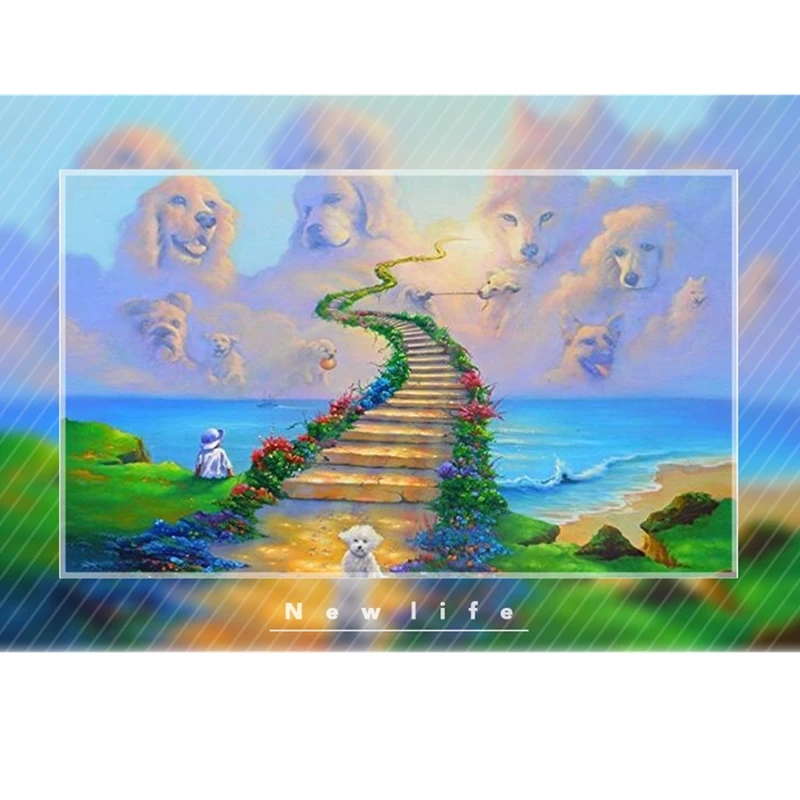 

full square Diamond Painting Kits for Adults by Paint With Diamonds 60x40cm All Dogs Go to Heaven Full Canvas Square Diamonds