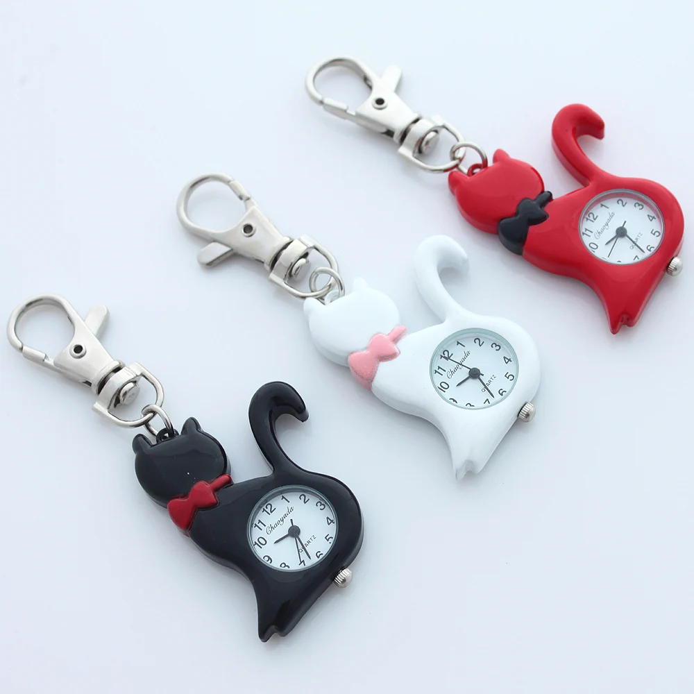 100 шт./лот модные милые часы с кошкой для домашних животных детские брелоком