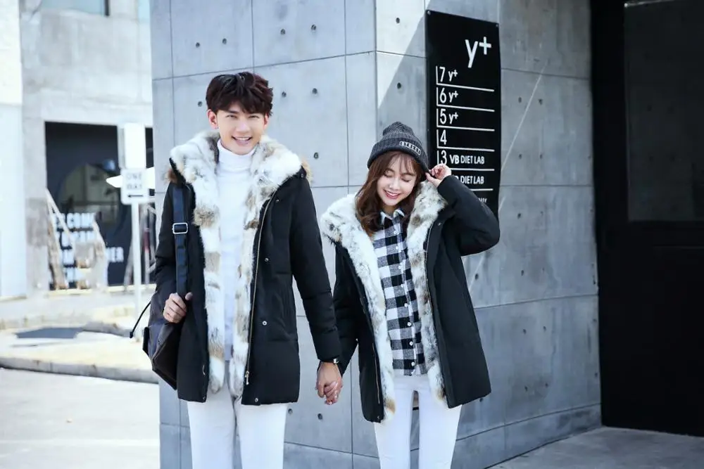 Пакистанская женская одежда Горячая новая куртка с длинным разрезом Корейский мужской молодой костюм для пар большой зимний пальто толстый код