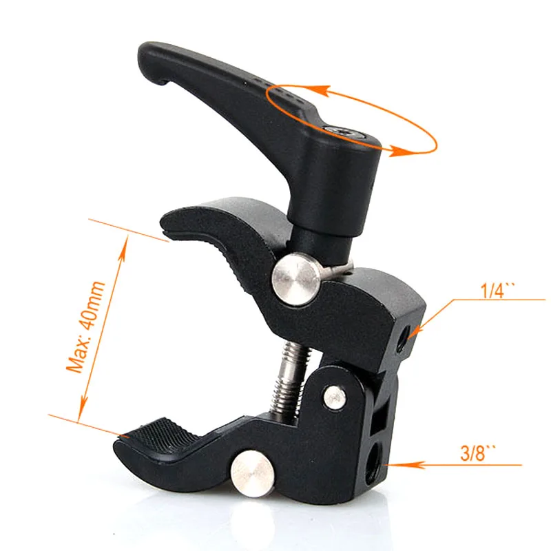 Articulated Magic Arm Crab Claw Clamp Tongs Pliers Clip Bracket for Studio Flash Light Stand Boom Camera Tripod Monopod (4)