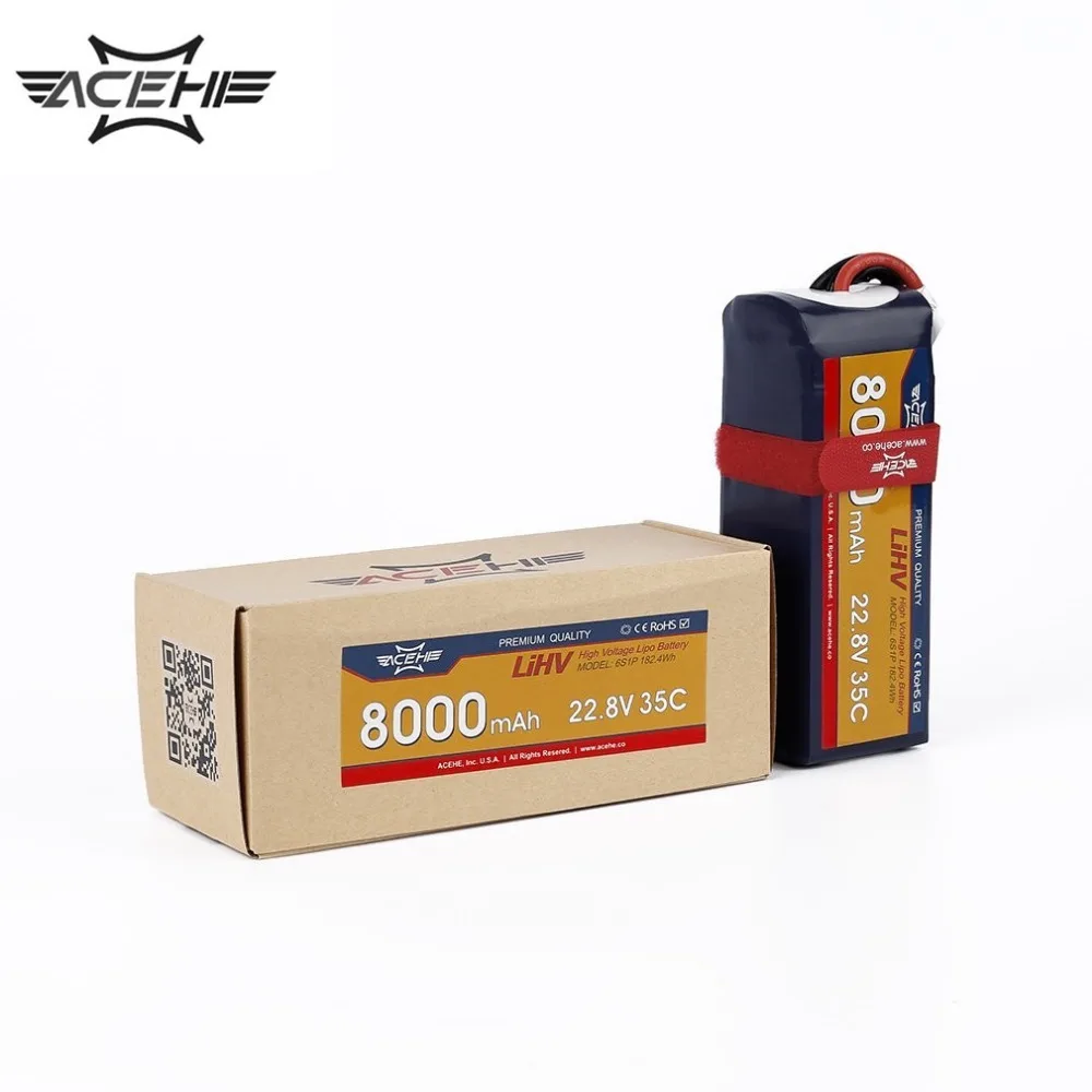 1 шт. ACEHE 22 8 V 8000mAh 35C 6S1P 182.4Wh с штепсельной вилкой XT60 Высоковольтная Lipo