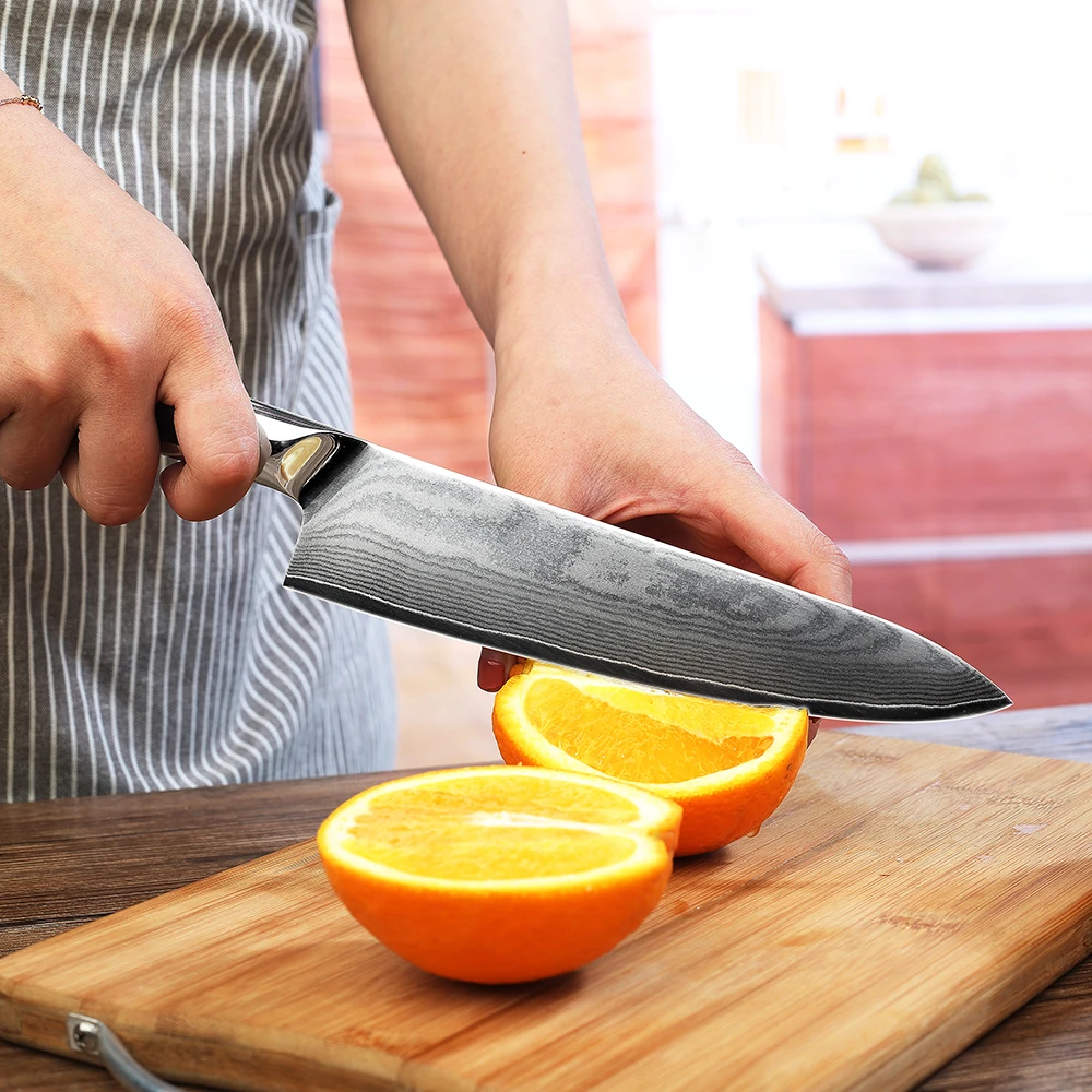 KEEMAKE 4 шт. набор кухонных ножей Santoku Утилита шеф-повара нож для очистки овощей японский Дамаск VG10 сталь острый G10 Ручка резак инструменты