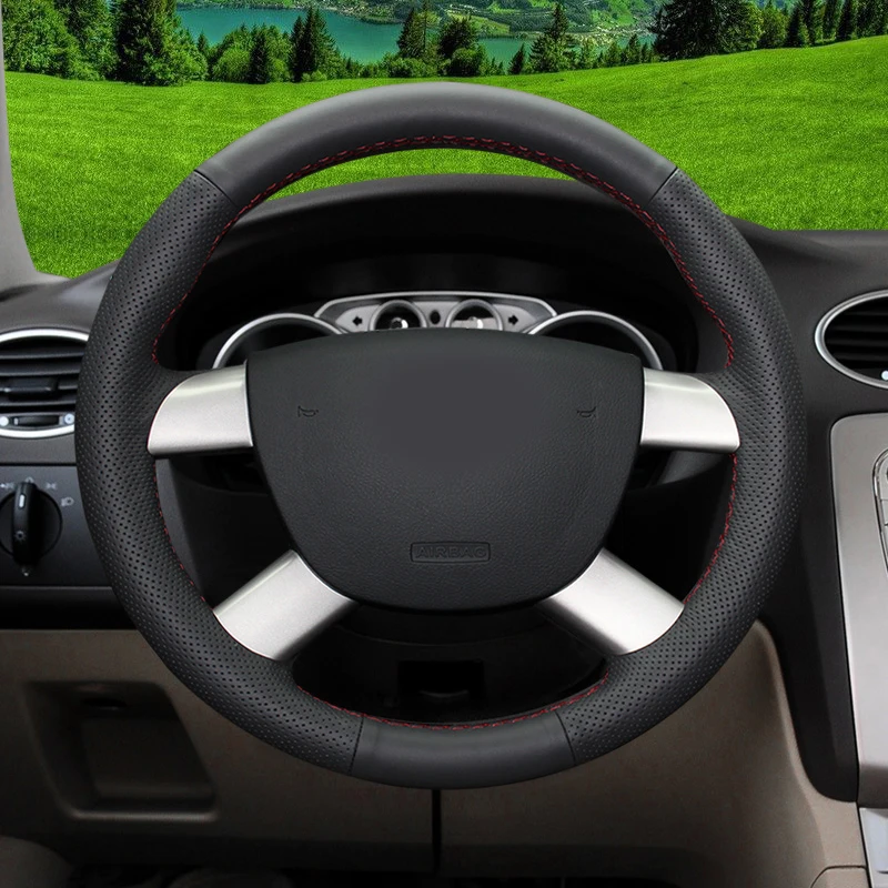 Car Steering Wheel Cover For Ford Focus 2 C-MAX KUGA 2005 2006 2007 2008 2009 2010