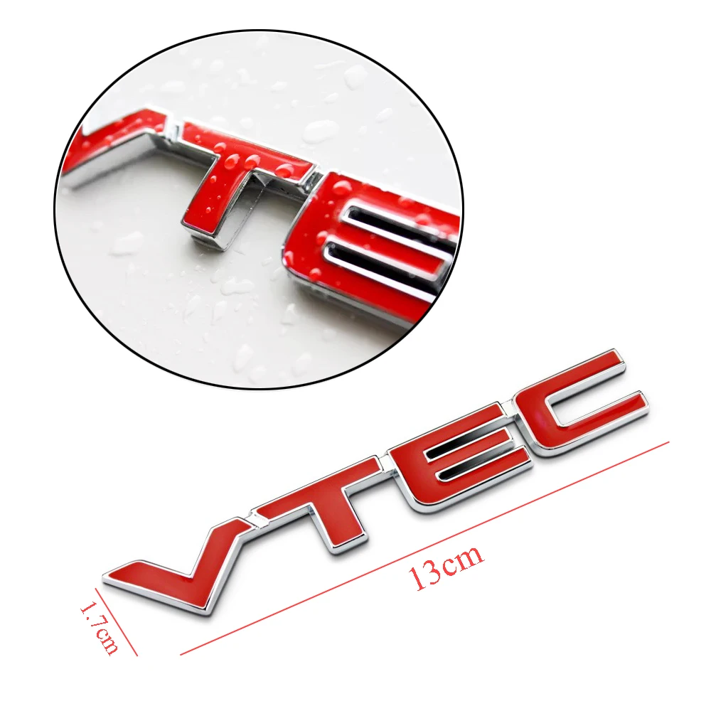 Mayitr 3D VTEC Metal Car Styling Refit Emblem Fender Tail Body Badge Sticker Decal for Honda Civic Accord Odyssey Spirior CRV-22
