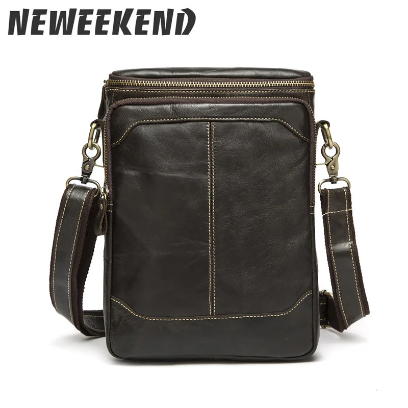 

Men's Genuine Leather Handbag Cowhide Leather Crossbody Shoulder Sling Bag Big Capacity Messenger Bag Portfolio MR8003
