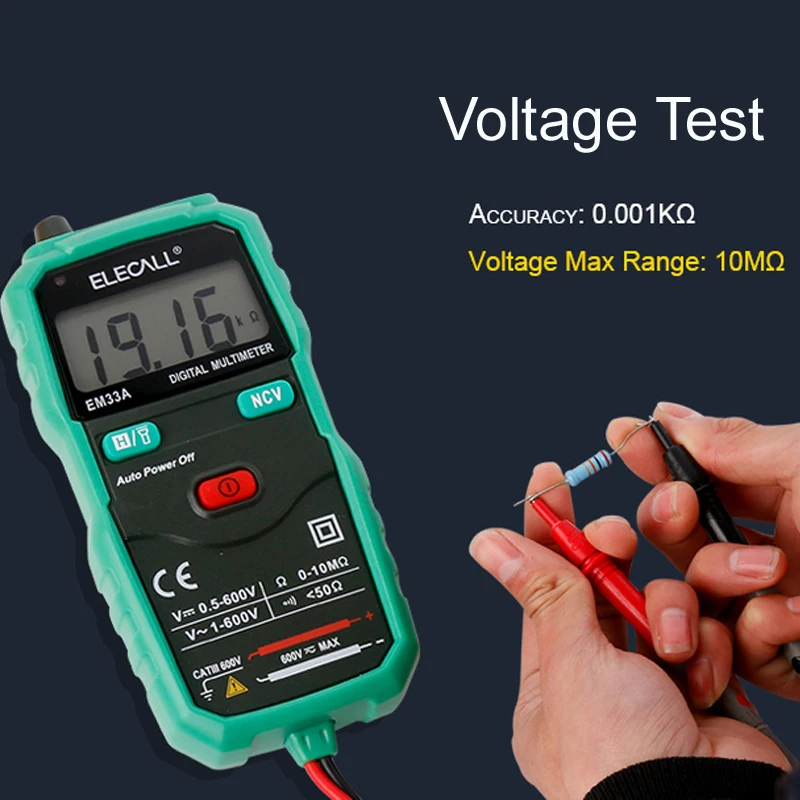 

Mini Digital Multimeter Portable Voltage Tester OHM Tester Torch Light Electrical Tools With Needle Tip