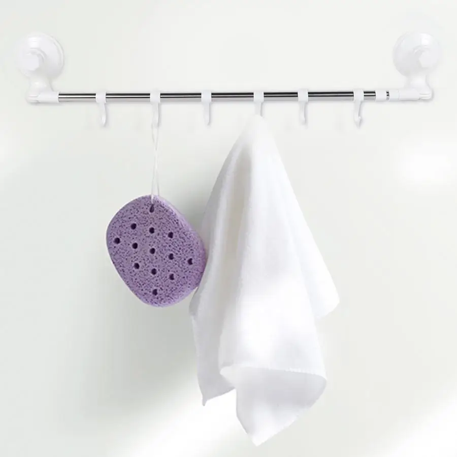 

Kitchen Bathroom Vacuum Hanging Hook Wall Hook w/ Super Power Vacuum Sucker Hat Scarf Handbag Storage Hanger