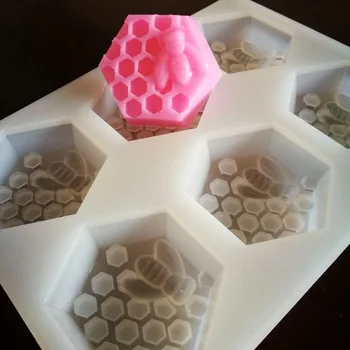 

PRZY Silicone Molds Cake Chocolate Making Tools 6 Hole Honey Bee Hive DIY Handmade Soap Making Mould Bath Soap Silicone Molds