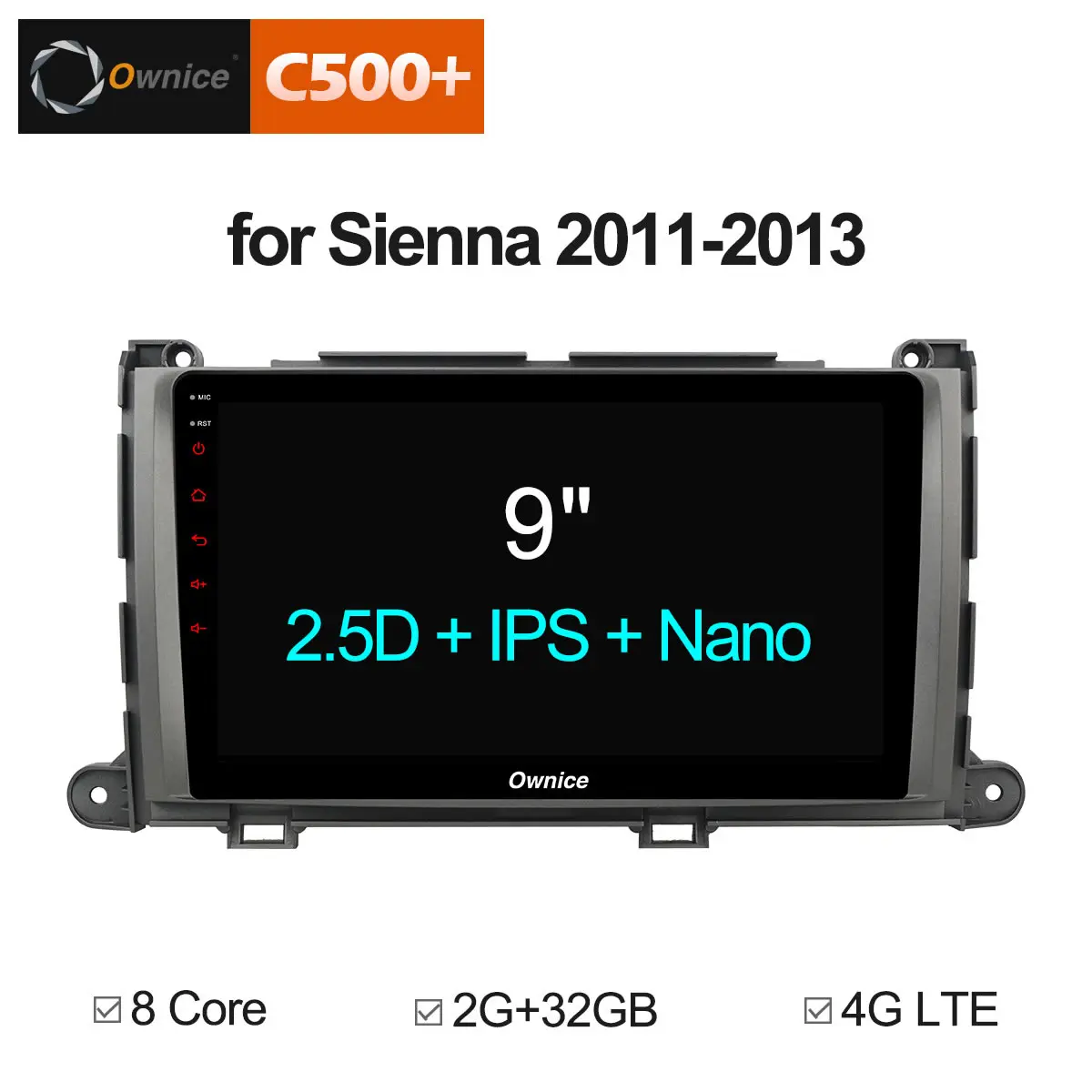 Ownice Android 8 1 DVD плеер gps навигации мультимедиа для TOYOTA Sienna 2011 2012 2013 автомобилей Радио