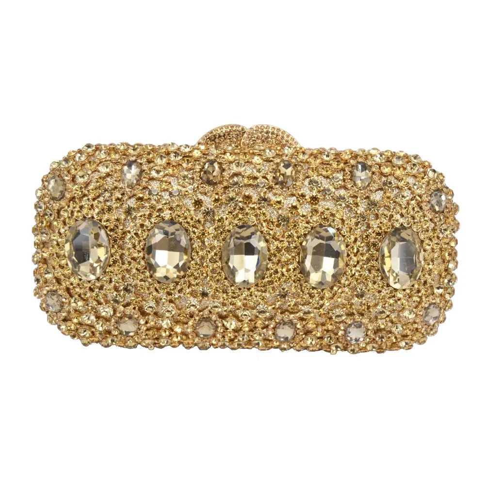 

Luxury Designer Bags Diamond Inlay Evening Bags Dazzling Crystal Metal Bridal Purse Wedding Clutches ChainShoulder Handbag