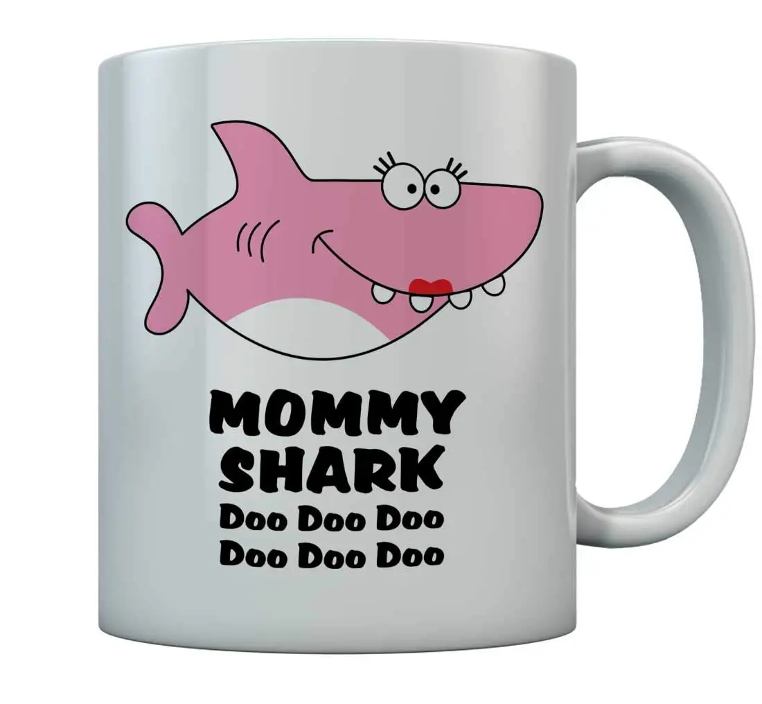 Кофейная кружка Mommy Shark Doo doo для мам подарок мамы на день рождения 11 унций Белый |