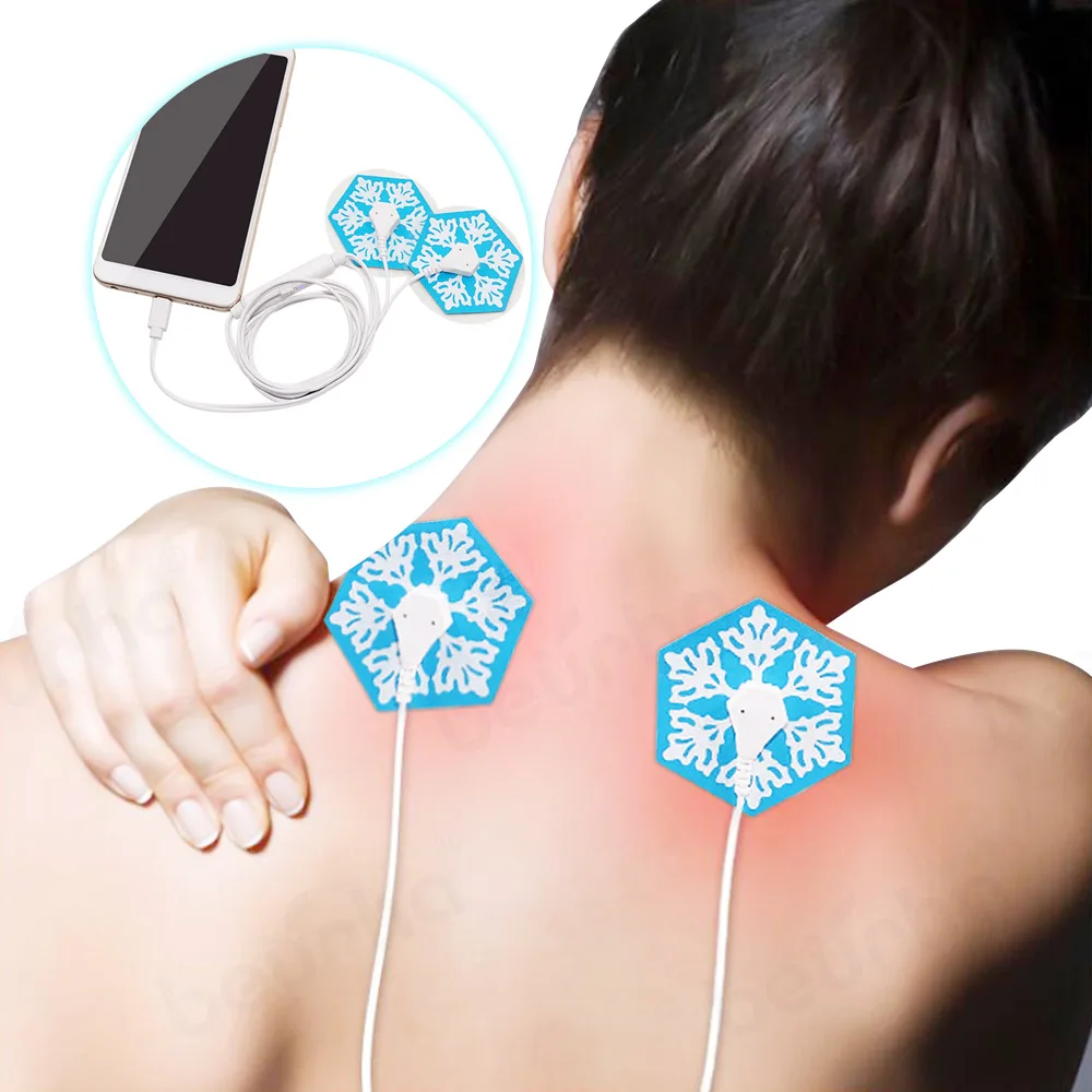 

Portable Electric Muscle Stimulator Mobile Massager EMS Acupuncture Tens Therapy Massage Pads Face Care USB Type C for Phone