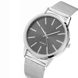 Для женщин роскошные серебряные часы 2018 Montre Femme Новый Мода дамы полный Сталь аналоговый Кварцевые наручные часы relogio feminino