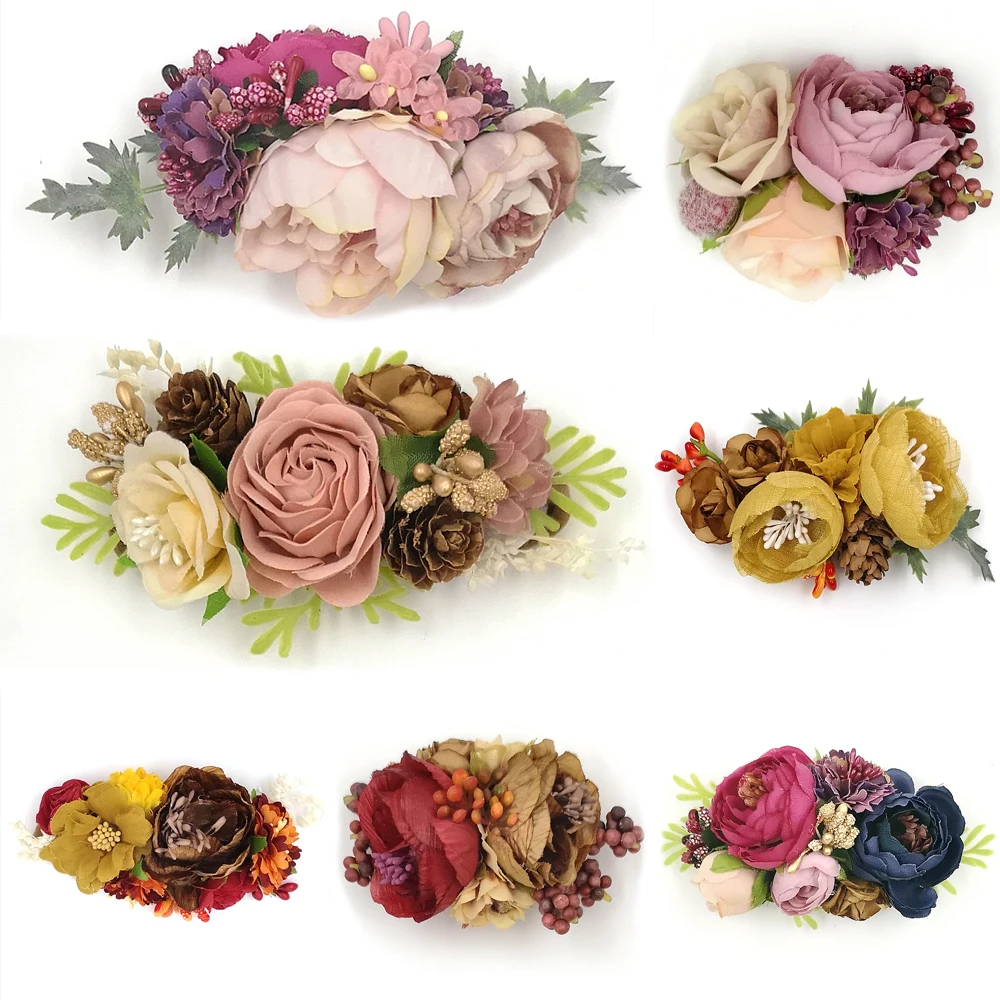 

Boutique Flower Nylon Baby Headband Floral Wreath Baby Girls Headbands Newborns Photography Props Hair Accessory Kidocheese