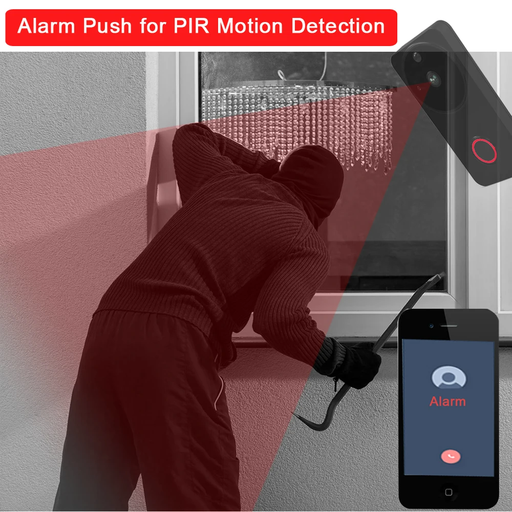 Беспроводной дверной звонок с камерой Wi Fi 1080P|doorbell with camera|doorbell wirelessdoorbell doorbells wireless