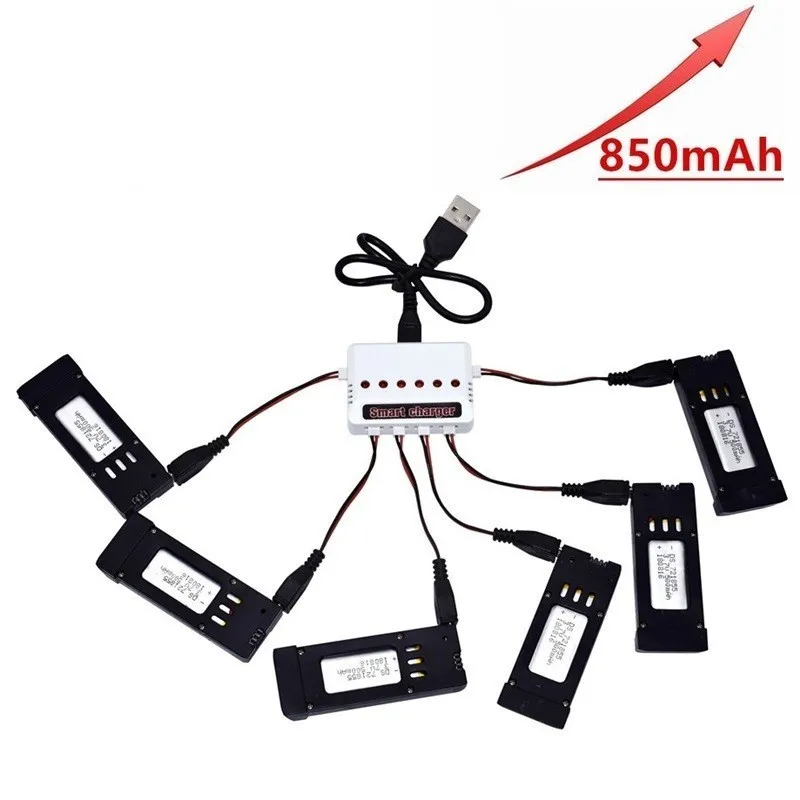 850mAH 3 7 V Lipo батарея с (6 в 1) зарядное устройство для E58 JY019 S168 RC Quadcopter запасные части v
