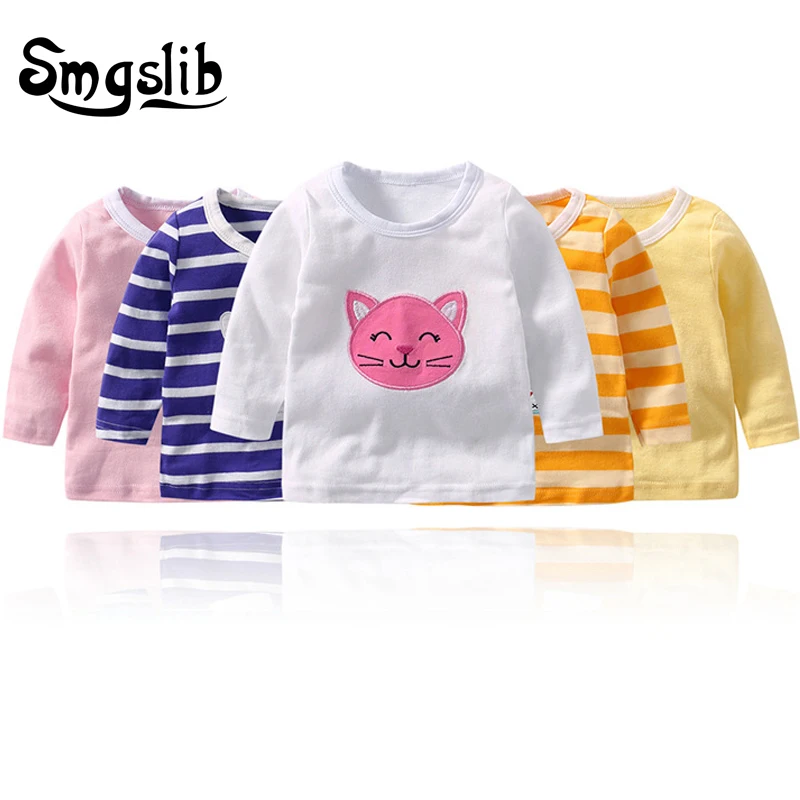 Baby shirt 5pcsLOT 0-24months long sleeve top for baby girl Infant cartoon newborn clothes toddler boys tee shirt cute Clothing