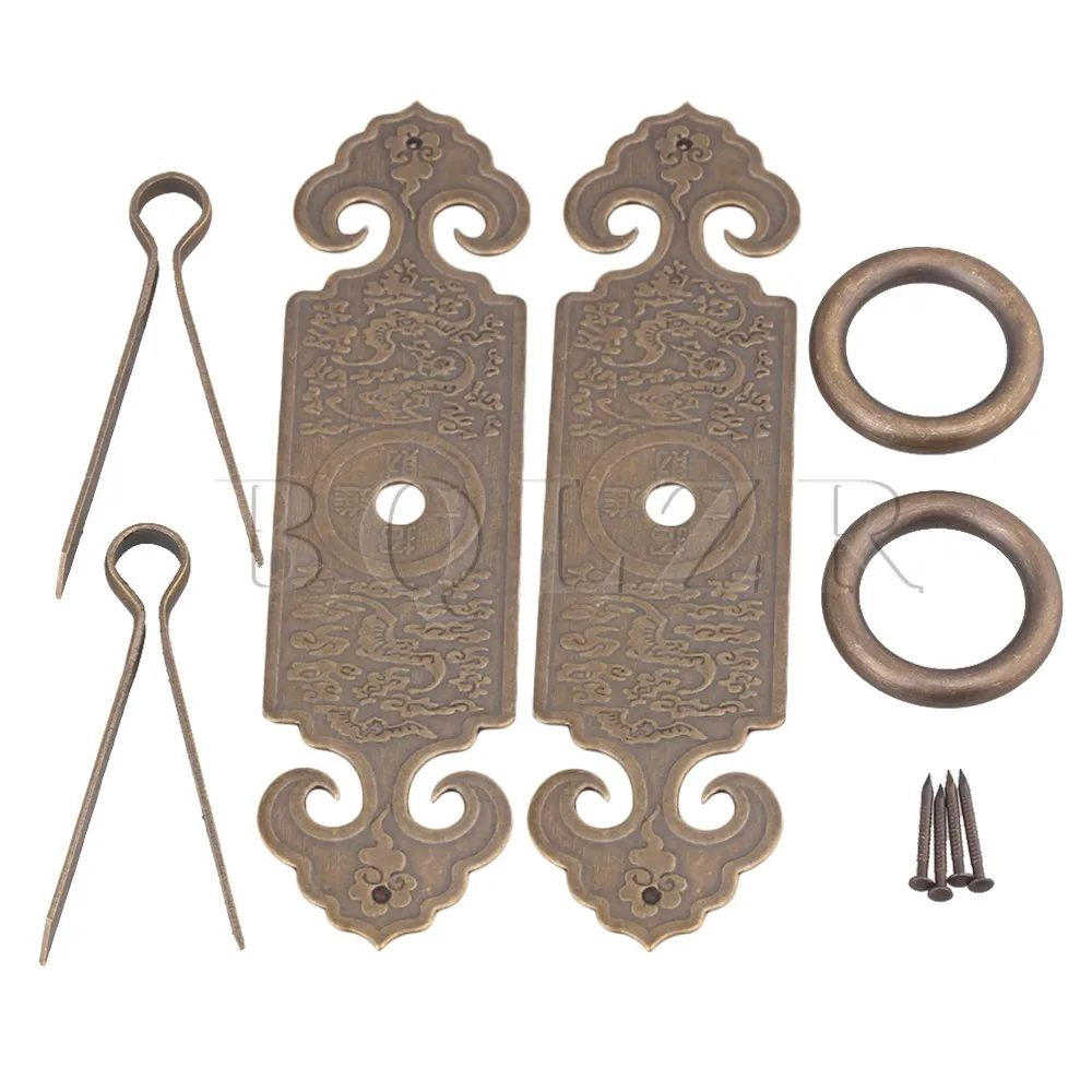 2PCS BQLZR 12 x 3.2cm Bronze Chinese Furniture Hardware Brass