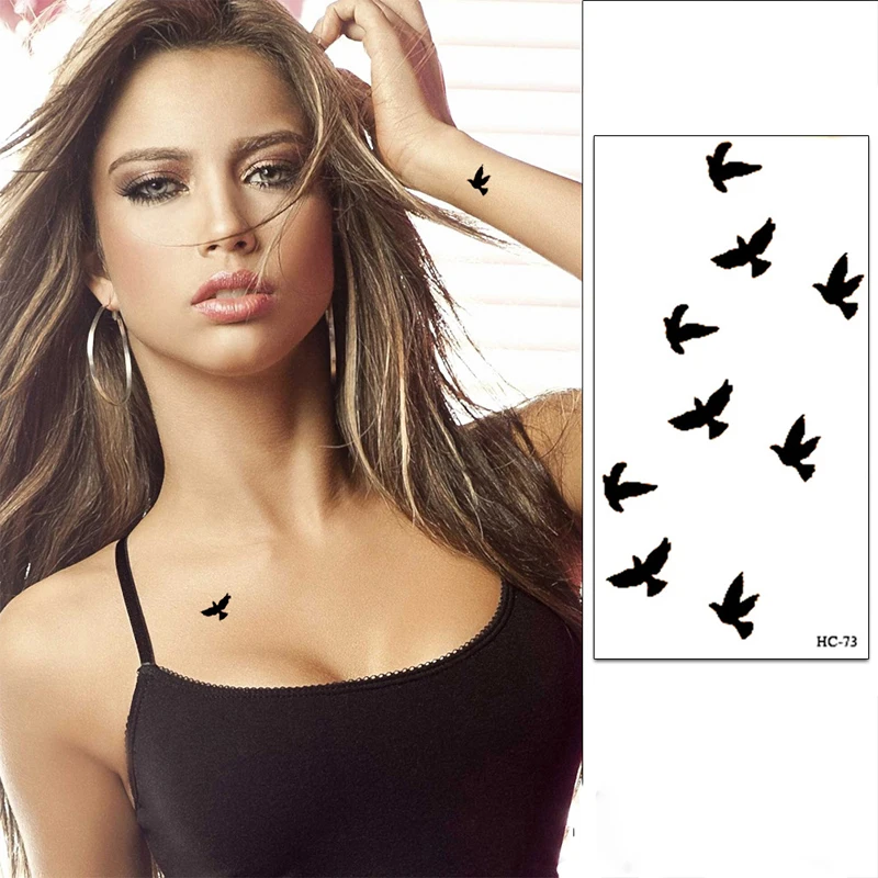 3PCS Wrist Temporary Tattoo Fake Tatto Birds Design Waterproof Temporary Tattoo Sticker For Body