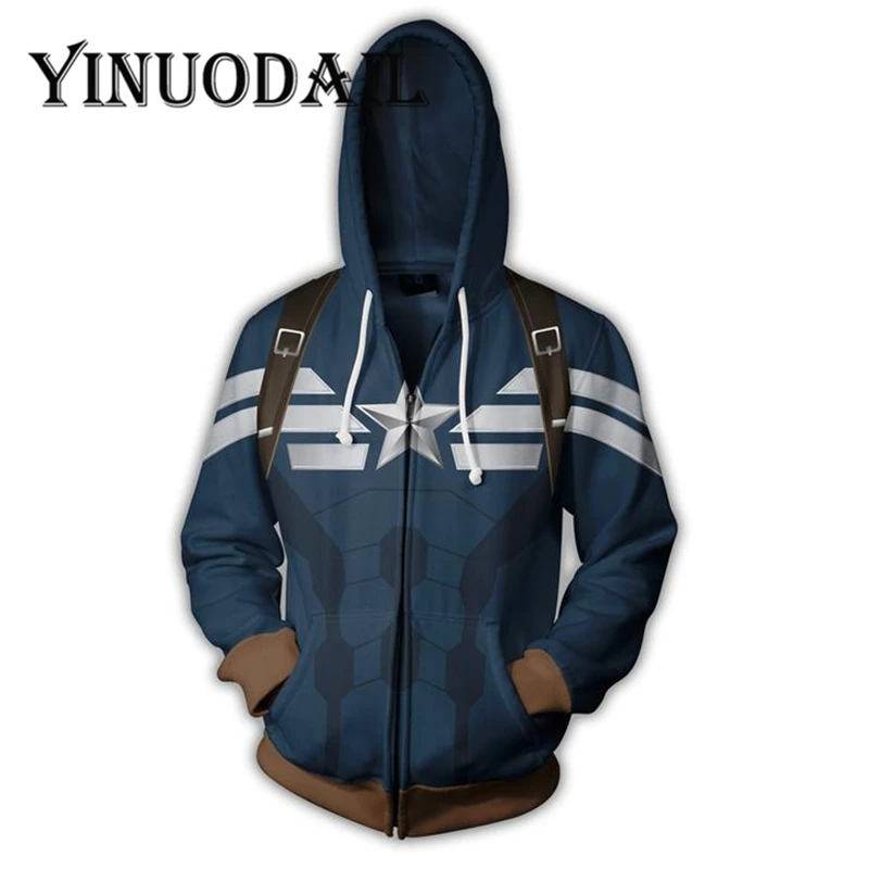 Fans Wear Captain America Hoodies - Captain America Zip Up Hoodie Fans Wear Captain America Hoodies - Captain America Zip Up Hoodie