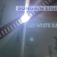 2000 шт./лот 7020 SMD светодиодный 7020 белый 7020 диоды светильник 7020 сторона 0,5 Вт Холодный белый CW 8000 k-13000 k 3 v-6 v 150ma светодиодный