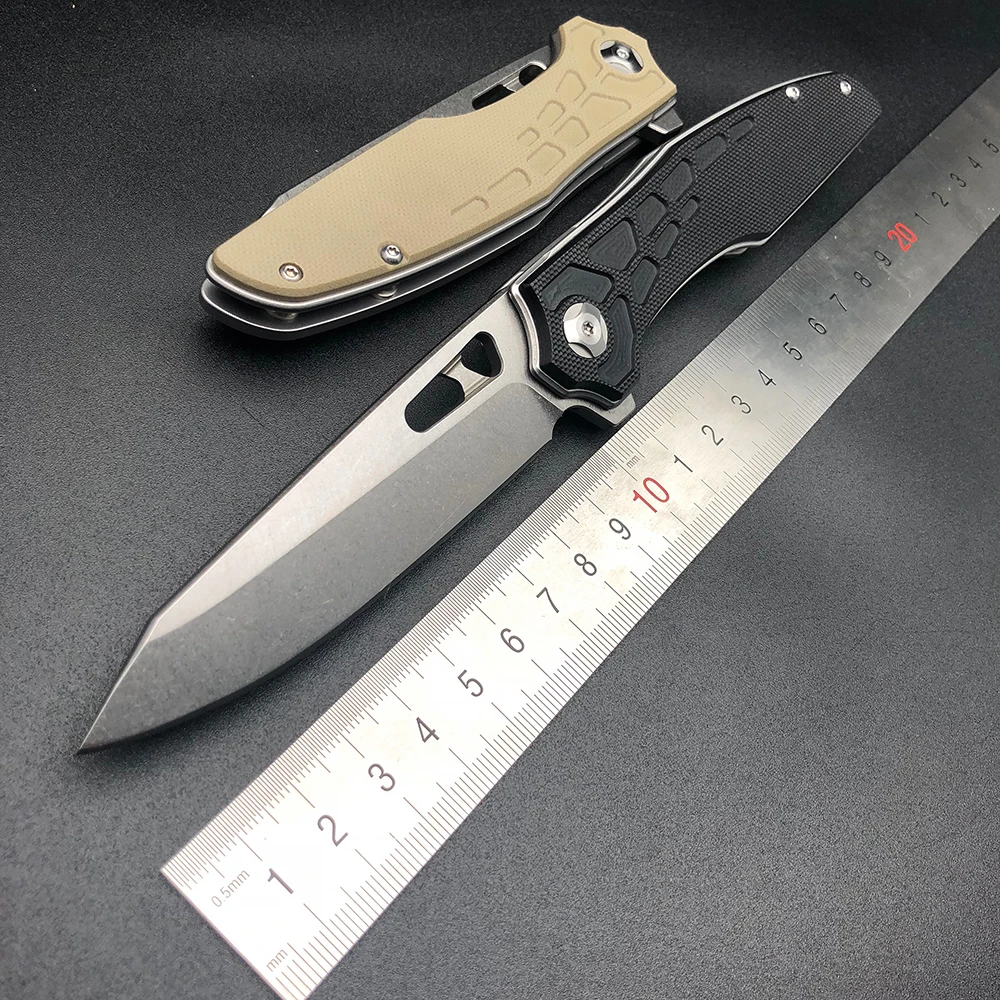 

BJL Tactical Ball Bearing Folding Knife D2 Blade + G10 Handle Knives outdoor Camping Pocket EDC Tool Rescue knife