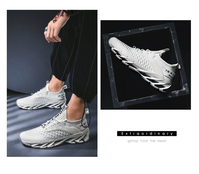Новое лезвие спортивная обувь для мужчин противоскользящие демпфирования классная подошва Прогулки Треккинг Досуг легкие бег Zapatills кроссовки