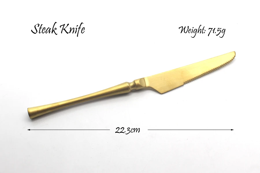 Золотой набор столовых приборов 304 нержавеющая сталь матовый нож вилка Западная столовая посуда набор кухонных принадлежностей